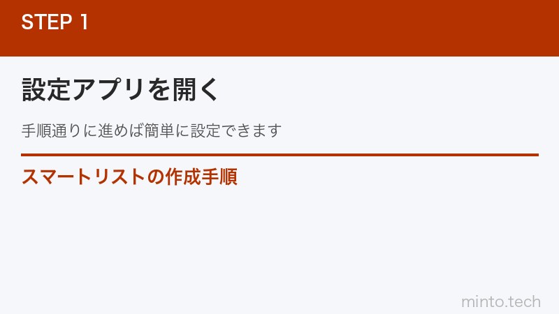 スマートリストの作成手順
