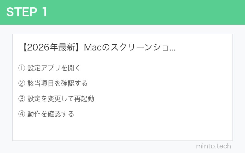 【2026年最新】Macのスクリーンショットの保存形式を変更する方法（PNG・JPG・PDF） 手順1
