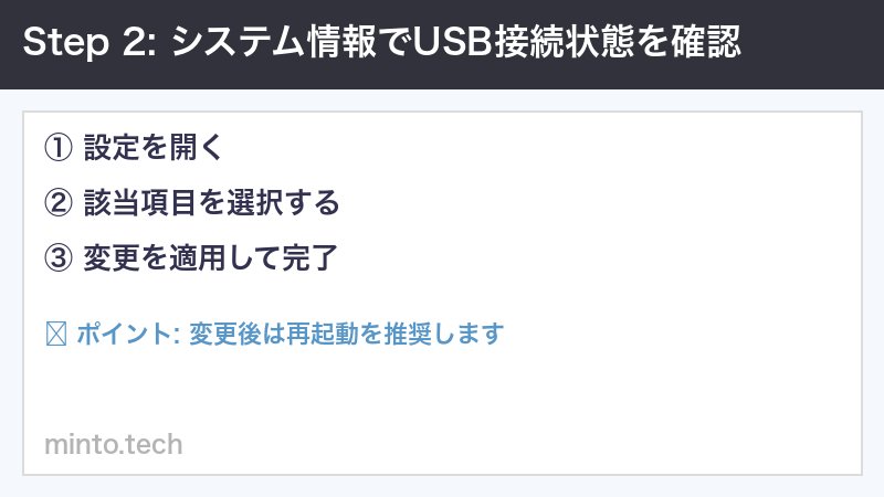 システム情報でUSB接続状態を確認