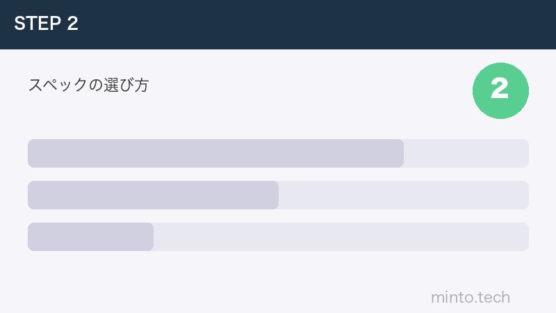 スペックの選び方