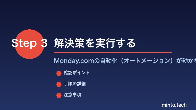 Monday.comの自動化(オートメーション)が動かない - 解決策を実行する