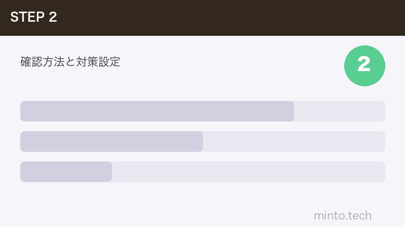 確認方法と対策設定