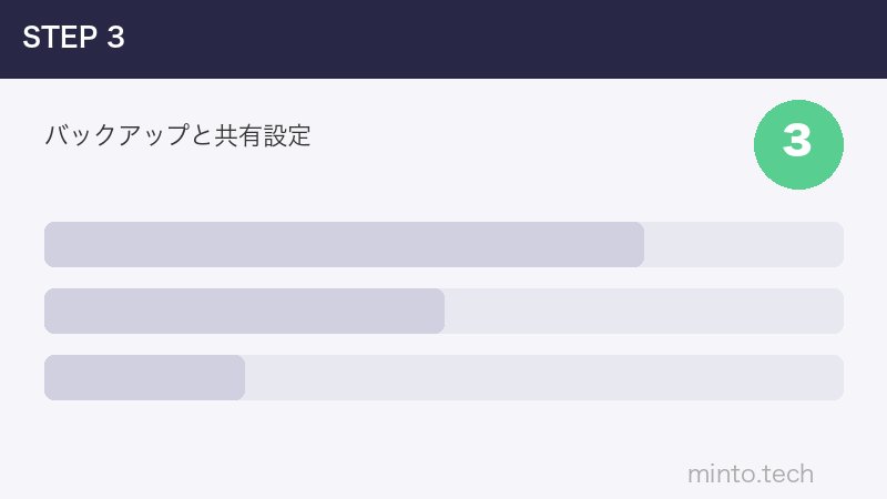 バックアップと共有設定
