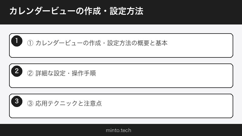 カレンダービューの作成・設定方法