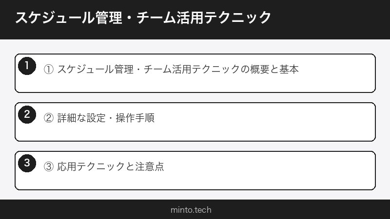 スケジュール管理・チーム活用テクニック