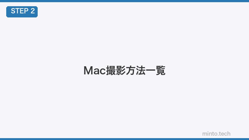 Mac撮影方法一覧