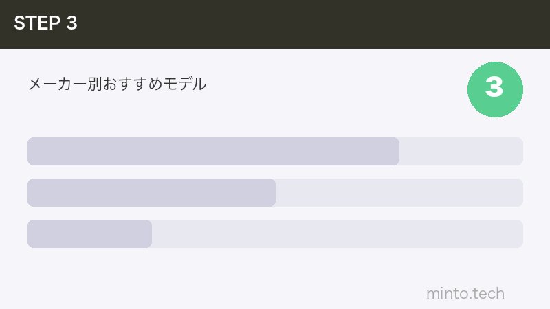 メーカー別おすすめモデル