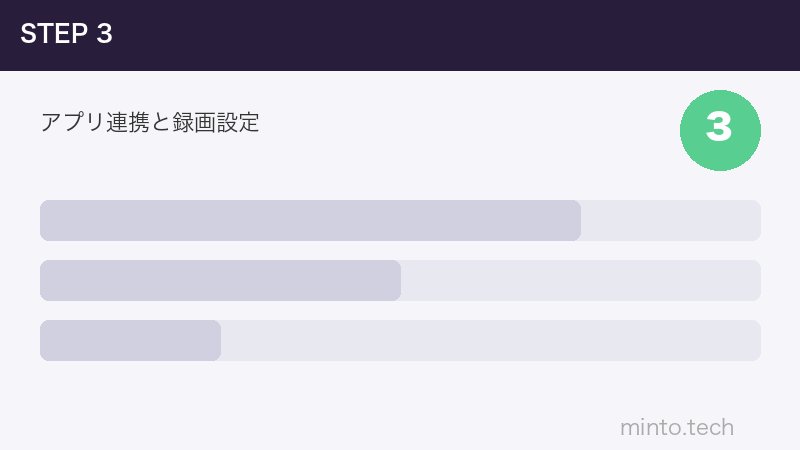 アプリ連携と録画設定