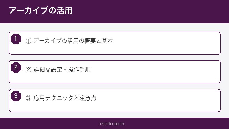アーカイブの活用