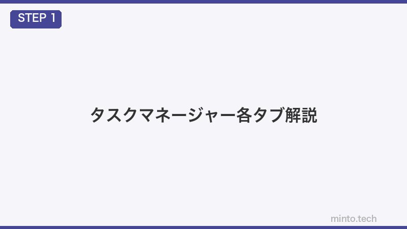 タスクマネージャー各タブ解説