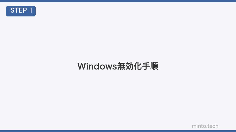 Windows無効化手順