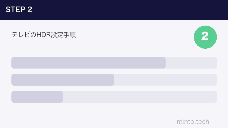 テレビのHDR設定手順