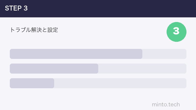 トラブル解決と設定