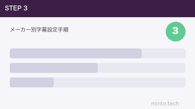メーカー別字幕設定手順