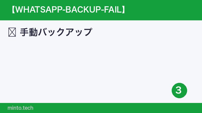 手動バックアップ