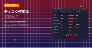 【2026年最新版】Windowsでディスク使用率が100%になる原因と対処法