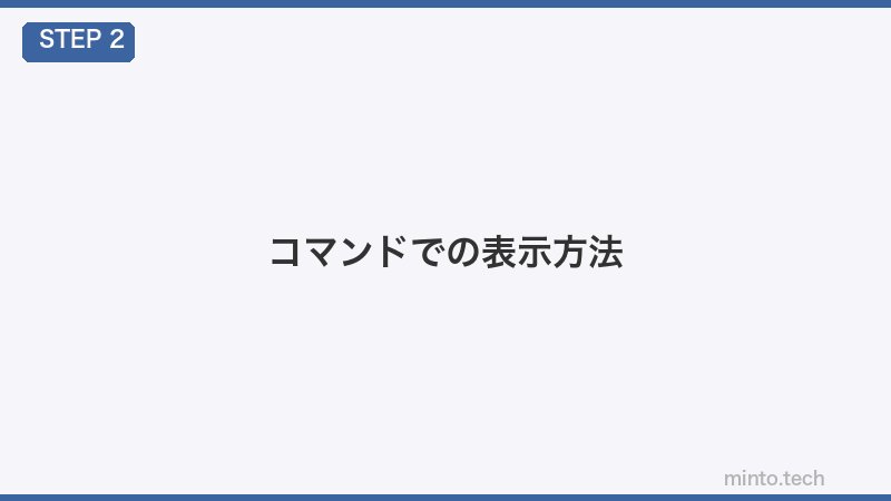 コマンドでの表示方法