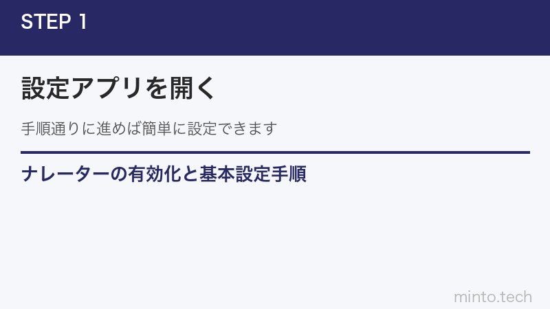 ナレーターの有効化と基本設定手順