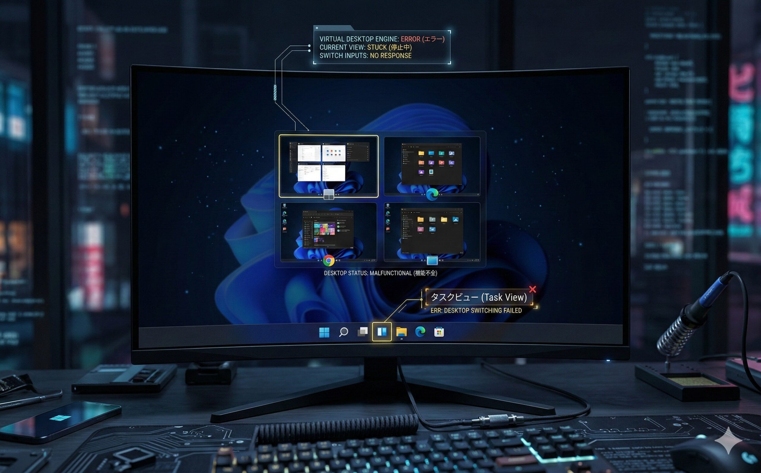 Windows 11のマルチタスキング設定画面