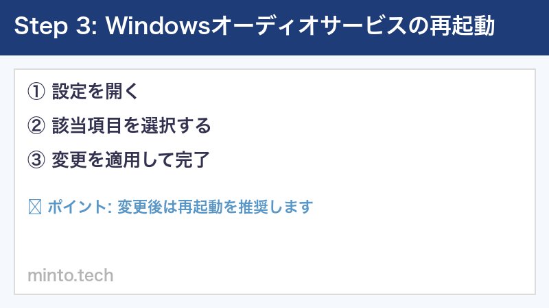 Windowsオーディオサービスの再起動