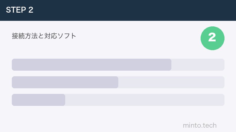 接続方法と対応ソフト