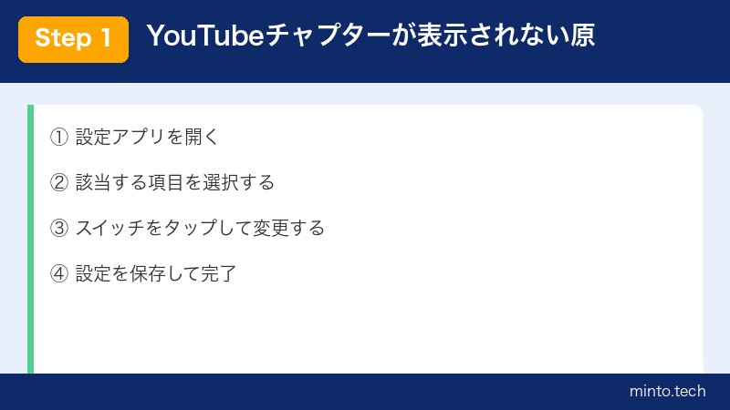 YouTubeチャプターが表示されない原因