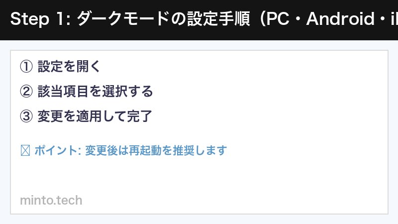 ダークモードの設定手順（PC・Android・iPhone別）