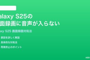 Samsung Galaxy S25の画面録画に音声が入らない時の対処法