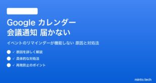 Googleカレンダーの会議通知が届かない対処法