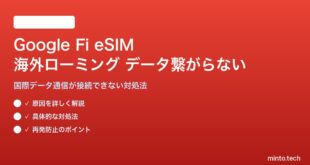 Google Fi eSIMの海外ローミングでデータ通信が繋がらない対処法