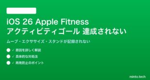 【2026年最新版】iOS 26のApple Fitnessでアクティビティゴール（ムーブ・エクササイズ・スタンド）が達成できない・記録されない原因と対処法【完全ガイド】