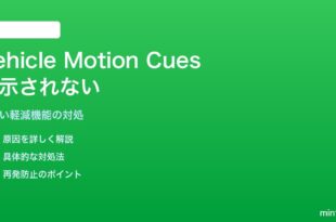iPhoneの車酔い軽減機能「Vehicle Motion Cues」が表示されない対処法