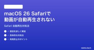 【2026年最新版】macOS 26のSafariで動画が自動再生されない時の対処法【完全ガイド】