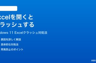 Windows 11でExcelを開くとクラッシュする時の対処法