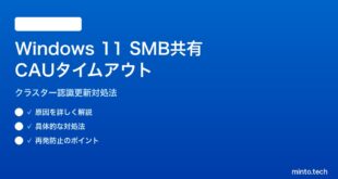 【2026年最新版】Windows 11 SMB共有のCAUタイムアウト対処法【完全ガイド】