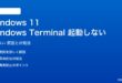 Windows 11のWindows Terminalが起動しない対処法