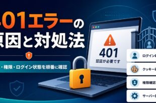 401エラーの認証、権限、ログイン状態の確認ポイントを整理した図解