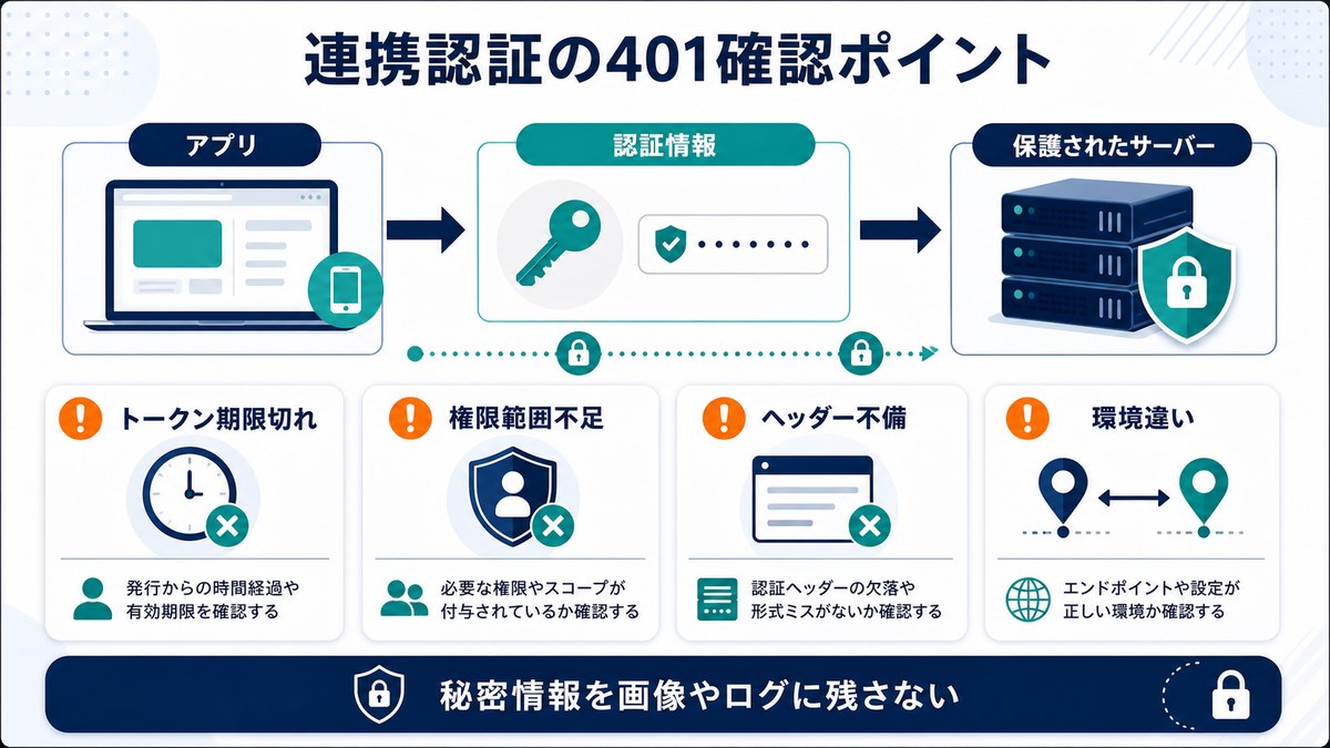 連携認証の401確認の図解