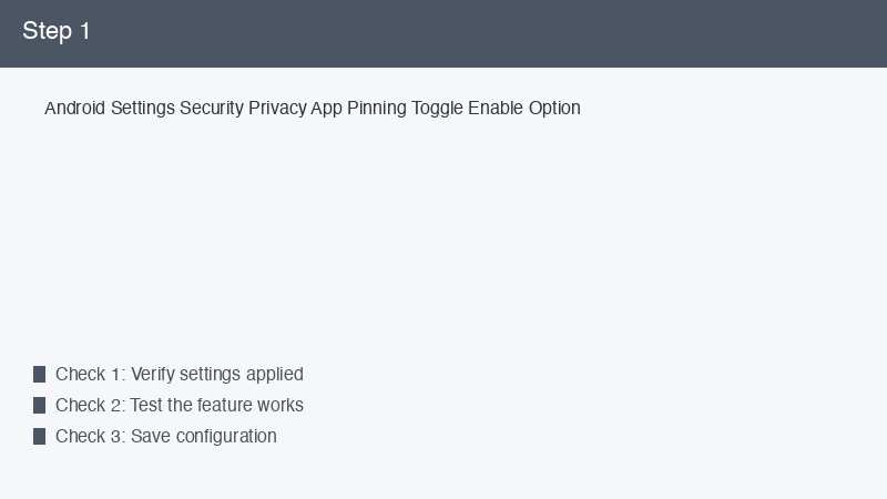 Android Settings Security Privacy App Pinning Toggle Enable Option