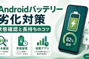 Androidスマートフォンのバッテリー劣化状況を確認して充電習慣と消費アプリを見直す方法をまとめた日本語アイキャッチ画像