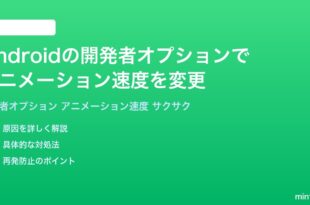 Androidの開発者オプションでアニメーション速度を変更してサクサクにする方法完全ガイド