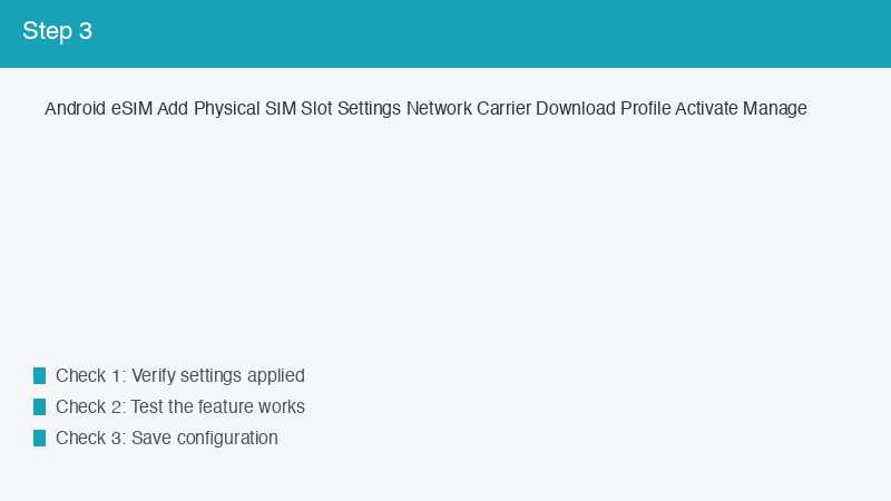 Android eSIM Add Physical SIM Slot Settings Network Carrier Download Profile Act