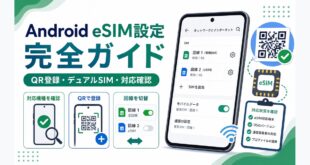 AndroidのeSIM設定でQR登録やデュアルSIMや対応確認を行う流れを整理した日本語アイキャッチ画像