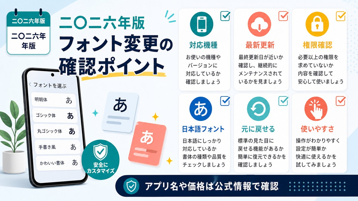 二〇二六年版フォント変更の確認の図解