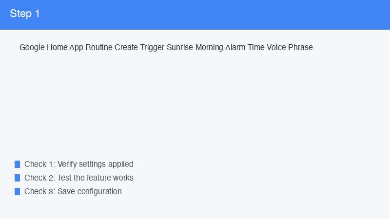 Google Home App Routine Create Trigger Sunrise Morning Alarm Time Voice Phrase