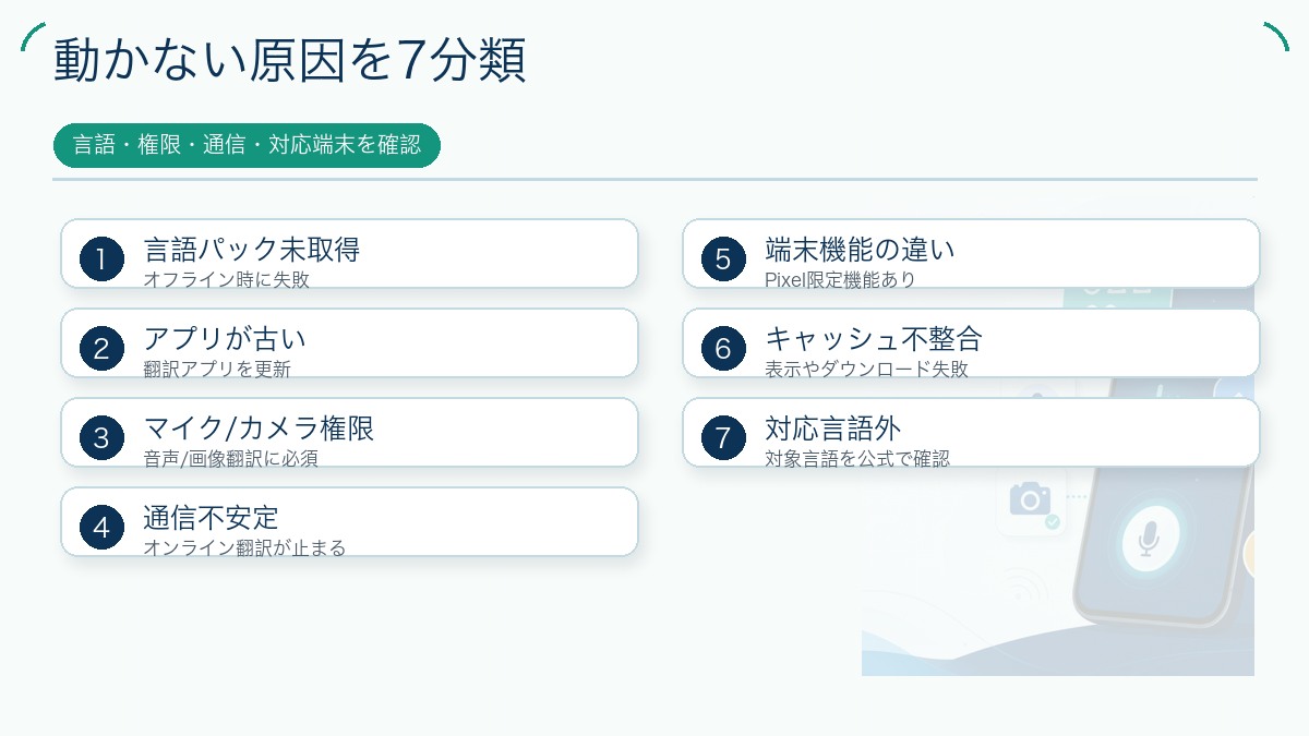 動かない原因を7分類を説明する図解