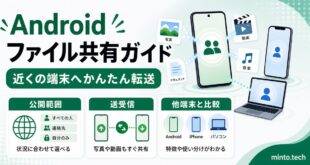 AndroidのQuick Shareで近くの端末へファイルを共有する公開範囲と送受信の流れをまとめた日本語アイキャッチ画像