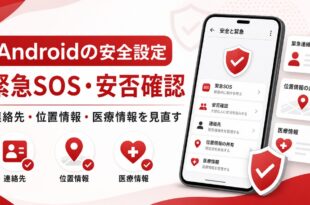 AndroidのPersonal Safetyで緊急SOS、安否確認、連絡先、位置情報、医療情報を見直す流れをまとめた日本語アイキャッチ画像