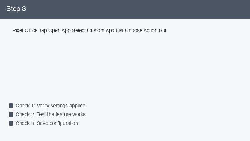 Pixel Quick Tap Open App Select Custom App List Choose Action Run