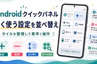 Androidクイックパネルで追加、削除、並び替え、表示名確認を行う日本語アイキャッチ画像